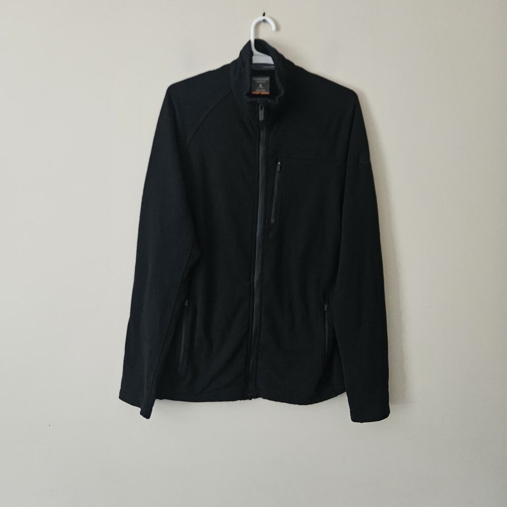 Icebreaker Merino Wool Jacket Men Small Black Lightweight Stretch Full Zip